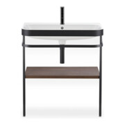 Duravit Möbelwaschtisch-Kombi Happy D.2 Plus 77,5x49cm, 1 HL, Nussb geb., m Konsole