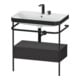 Duravit Möbelwaschtisch-Kombi Happy D.2 Plus 77,5x49cm, 2 HL, gra m, m Konso, 1 Lad-1