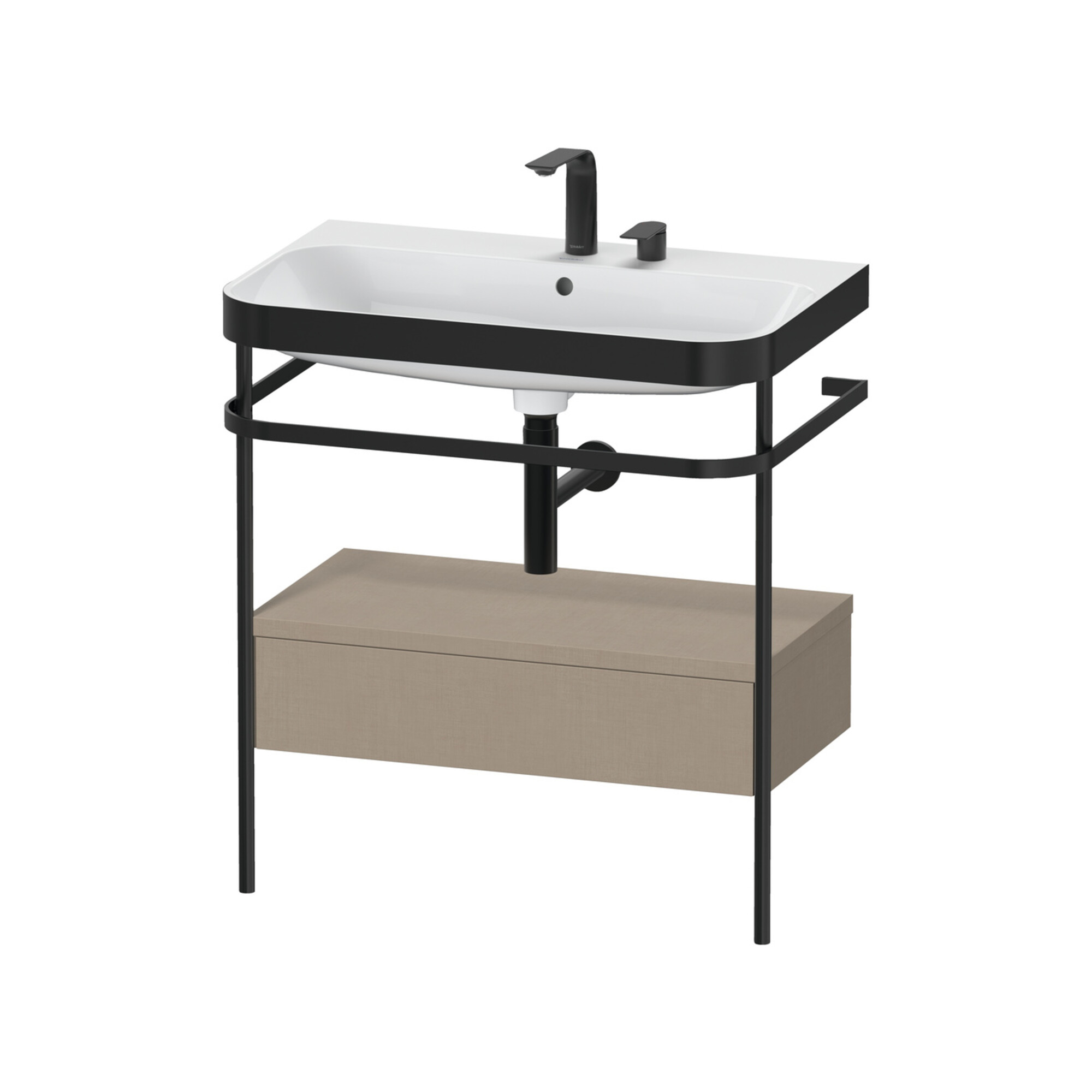 Duravit Möbelwaschtisch-Kombi Happy D.2 Plus 77,5x49cm, 2 HL, lei, m Konso, 1 Lad