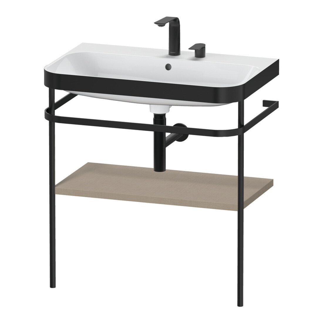 Duravit Möbelwaschtisch-Kombi Happy D.2 Plus 77,5x49cm, 2 HL, lei, mit Metallkonsole
