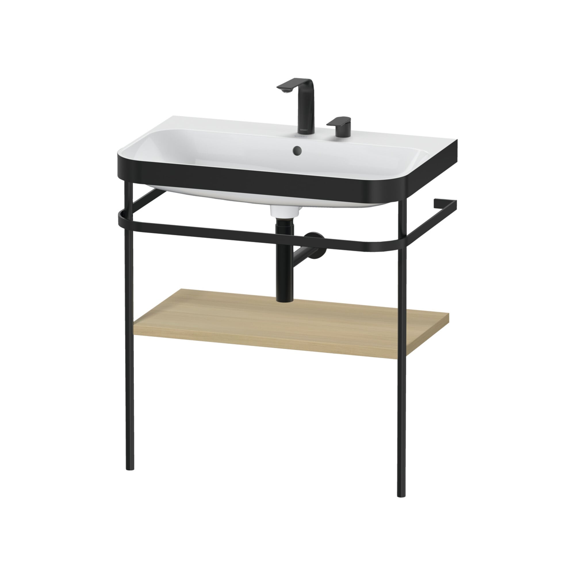 Duravit Möbelwaschtisch-Kombi Happy D.2 Plus 77,5x49cm, 2 HL, Medit. Ei, m Konsole