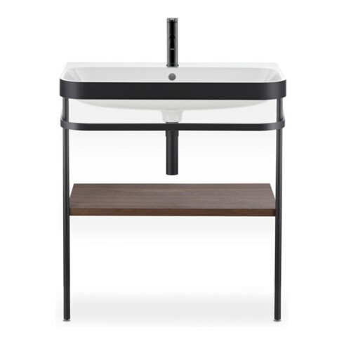 Duravit Möbelwaschtisch-Kombi Happy D.2 Plus 77,5x49cm, 2 HL, Nussb geb., m Konsole