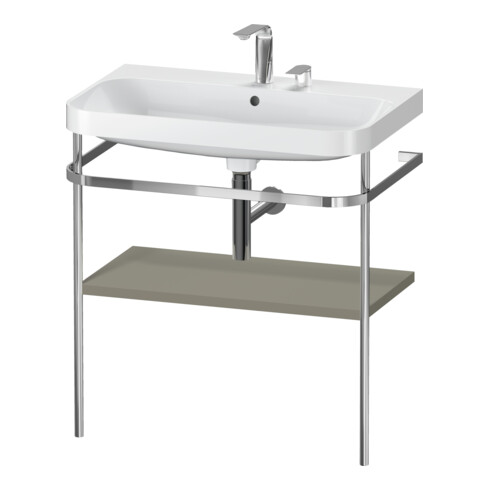 Duravit Möbelwaschtisch-Kombi Happy D.2 Plus 77,5x49cm, 2 HL, st-g s-matt, m Konsole