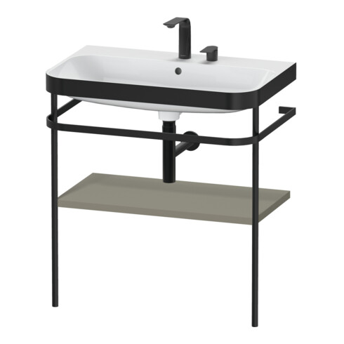 Duravit Möbelwaschtisch-Kombi Happy D.2 Plus 77,5x49cm, 2 HL, st-g s-matt, m Konsole