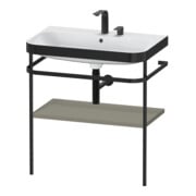 Duravit Möbelwaschtisch-Kombi Happy D.2 Plus 77,5x49cm, 2 HL, st-g s-matt, m Konsole