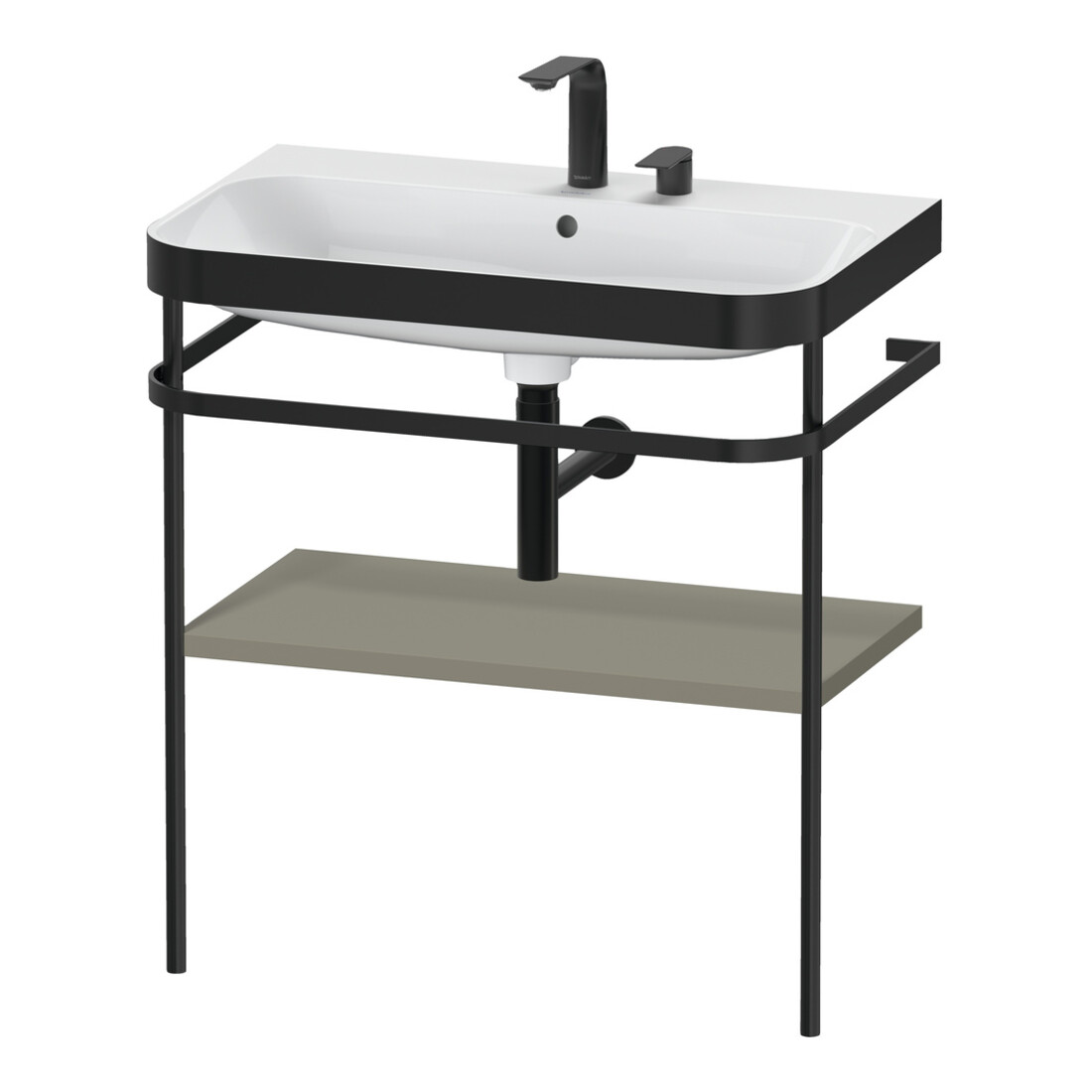Duravit Möbelwaschtisch-Kombi Happy D.2 Plus 77,5x49cm, 2 HL, st-g s-matt, m Konsole
