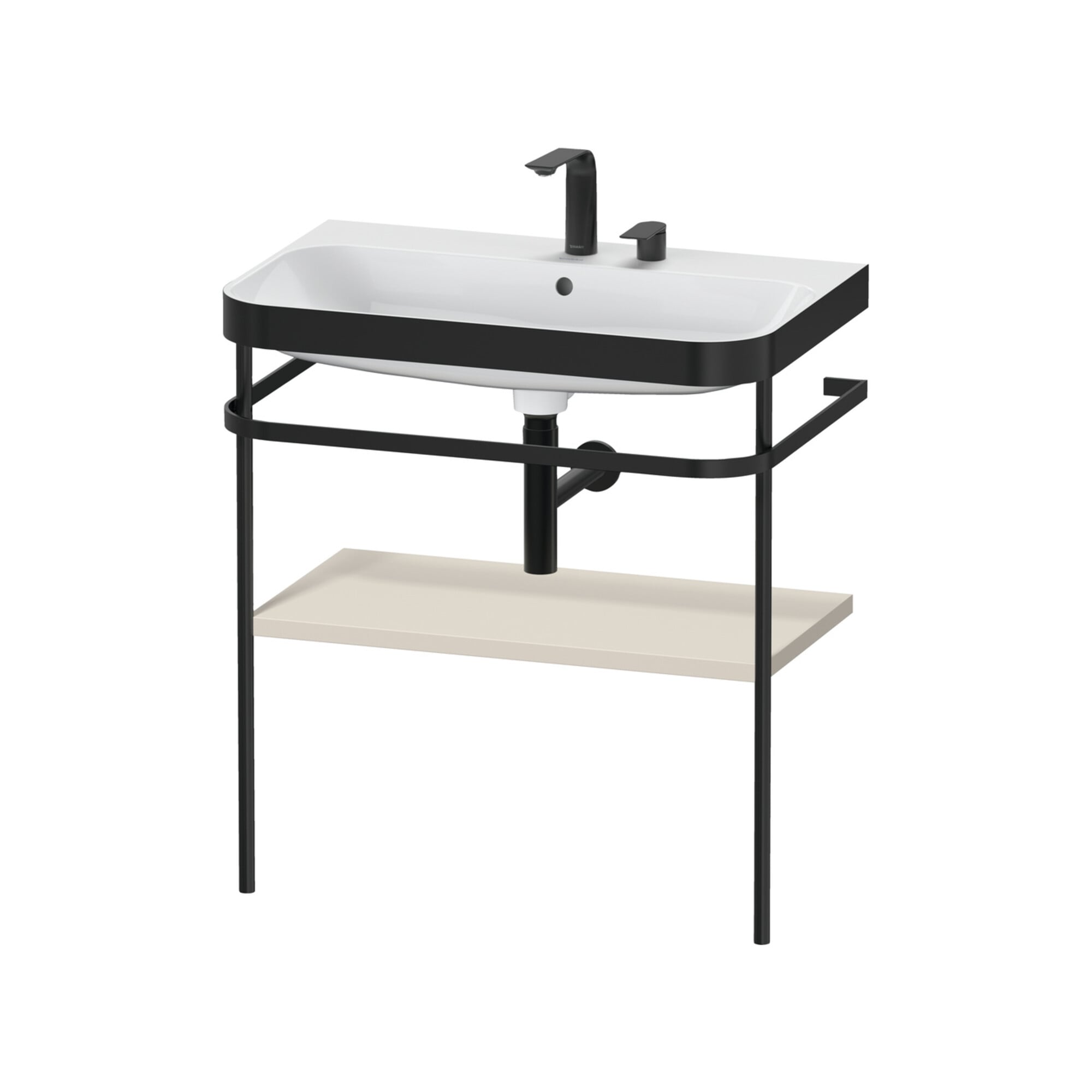Duravit Möbelwaschtisch-Kombi Happy D.2 Plus 77,5x49cm, 2 HL, Tau matt, m Konsole