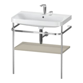 Duravit Möbelwaschtisch-Kombi Happy D.2 Plus 77,5x49cm, 2 HL, Tau s-matt, m Konsole
