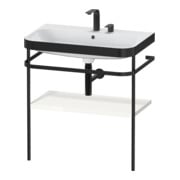 Duravit Möbelwaschtisch-Kombi Happy D.2 Plus 77,5x49cm, 2 HL, we hgl, m Metallkonsole