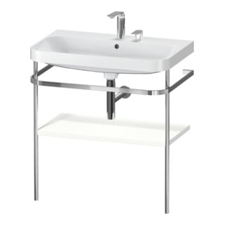 Duravit Möbelwaschtisch-Kombi Happy D.2 Plus 77,5x49cm, 2 HL, we matt, m Konsole