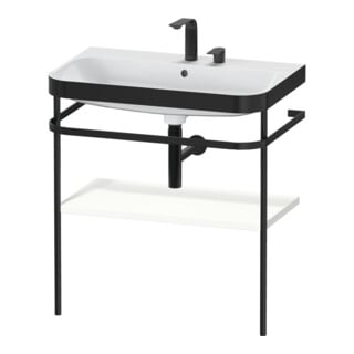Duravit Möbelwaschtisch-Kombi Happy D.2 Plus 77,5x49cm, 2 HL, we s-matt, m Konsole