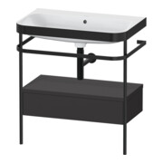 Duravit Möbelwaschtisch-Kombi Happy D.2 Plus 77,5x49cm, o HL, gra m, m Konso, 1 Lad