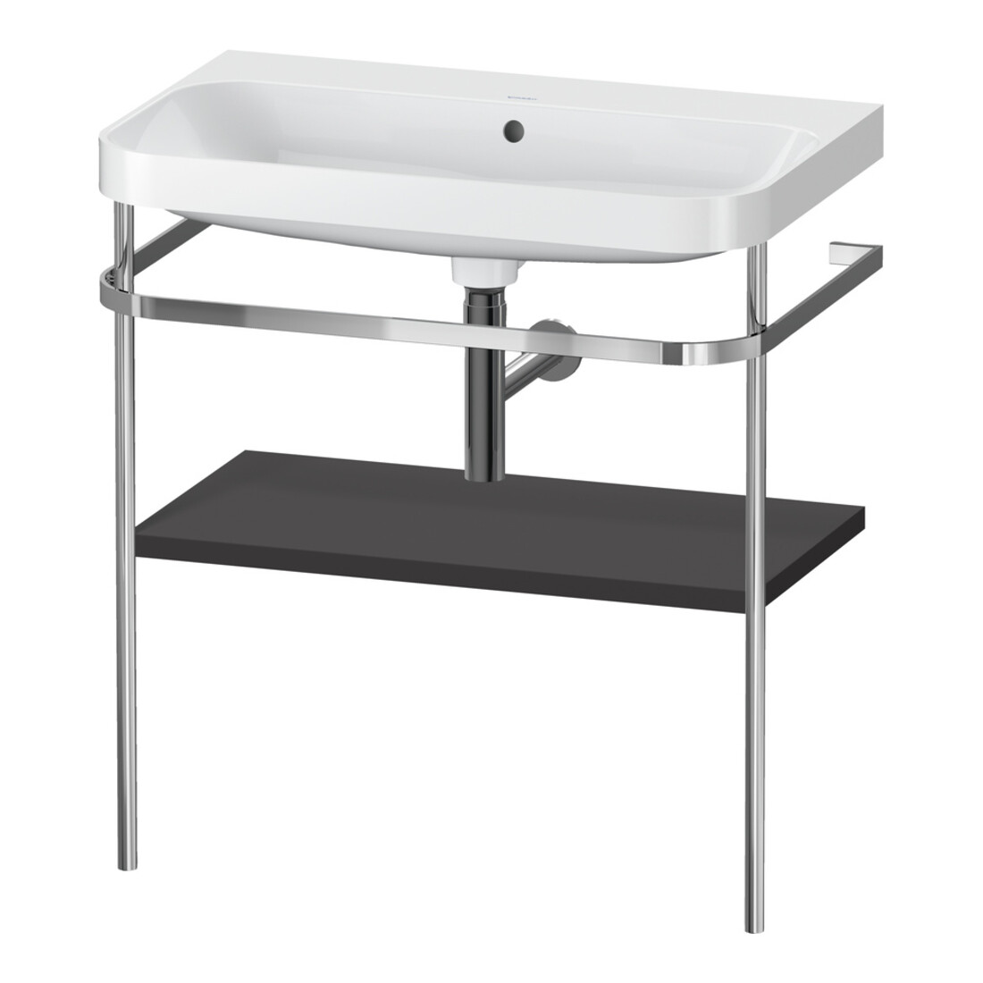 Duravit Möbelwaschtisch-Kombi Happy D.2 Plus 77,5x49cm, o. HL, graph matt, m Konsole