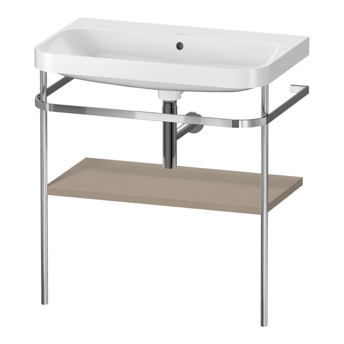 Duravit Möbelwaschtisch-Kombi Happy D.2 Plus 77,5x49cm, o. HL, lei, mit Metallkonsole