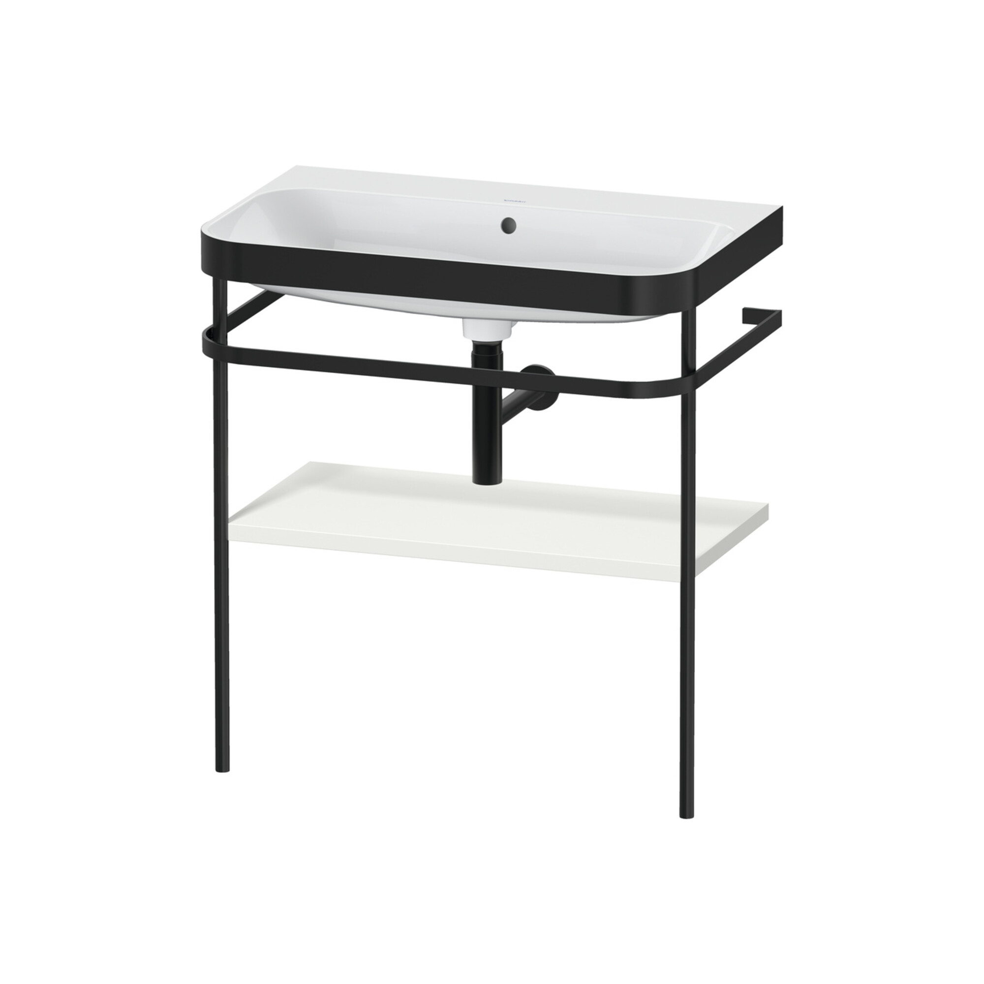Duravit Möbelwaschtisch-Kombi Happy D.2 Plus 77,5x49cm, o HL, No we s-matt, m Konsole