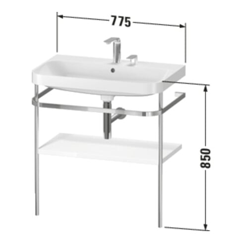 Duravit Möbelwaschtisch-Kombi Happy D.2 Plus 77,5x49cm, o. HL, Tau matt, m Konsole