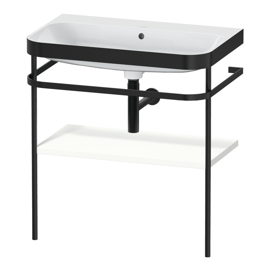 Duravit Möbelwaschtisch-Kombi Happy D.2 Plus 77,5x49cm, o. HL, we matt, m Konsole