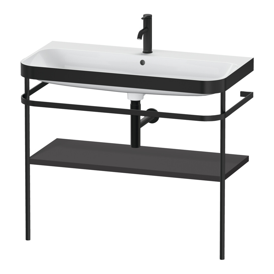 Duravit Möbelwaschtisch-Kombi Happy D.2 Plus 97,5x49cm, 1 HL, graph matt, m Konsole