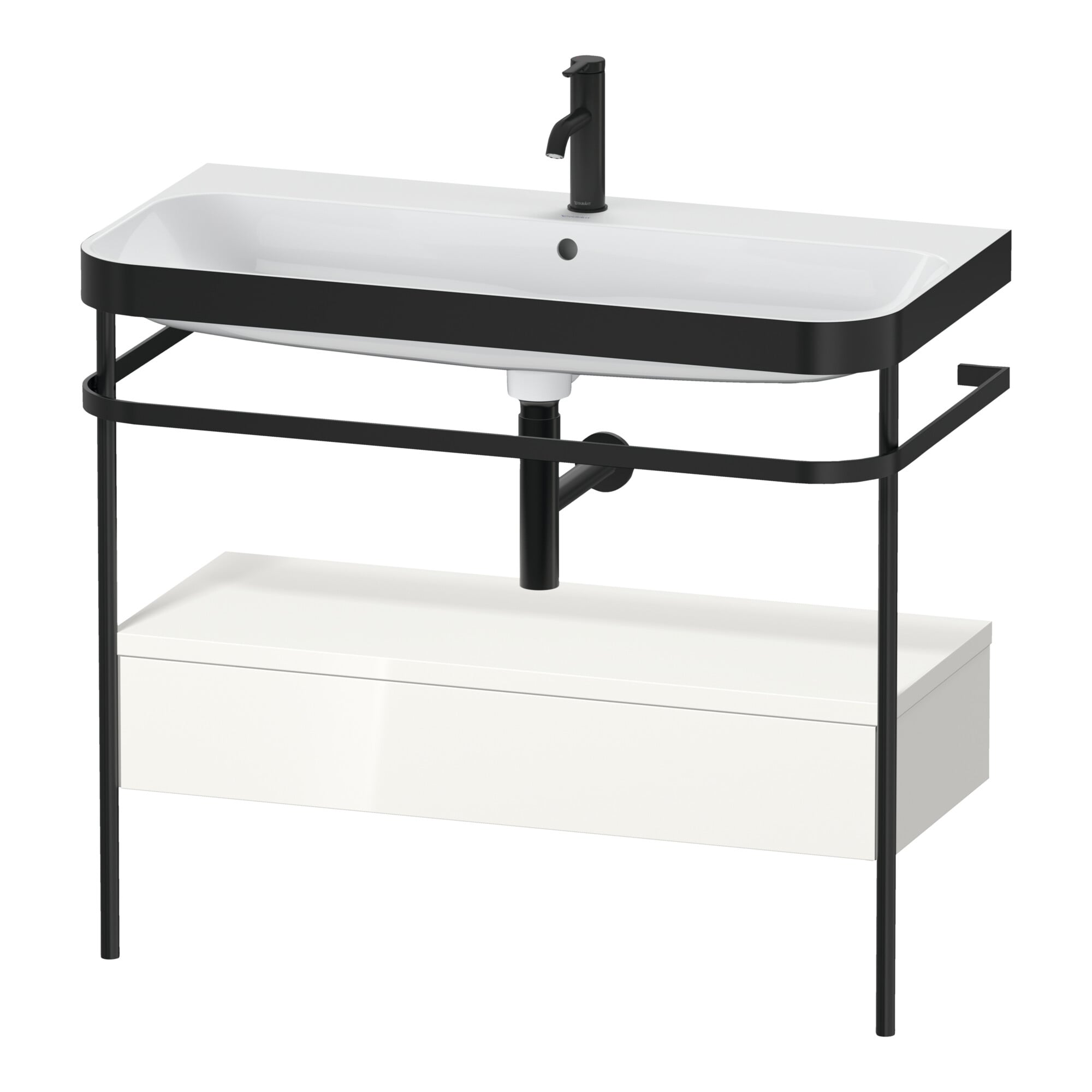 Duravit Möbelwaschtisch-Kombi Happy D.2 Plus 97,5x49cm, 1 HL, w g, m Konso, 1 Lad