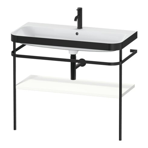 Duravit Möbelwaschtisch-Kombi Happy D.2 Plus 97,5x49cm, 1 HL, we matt, m Konsole