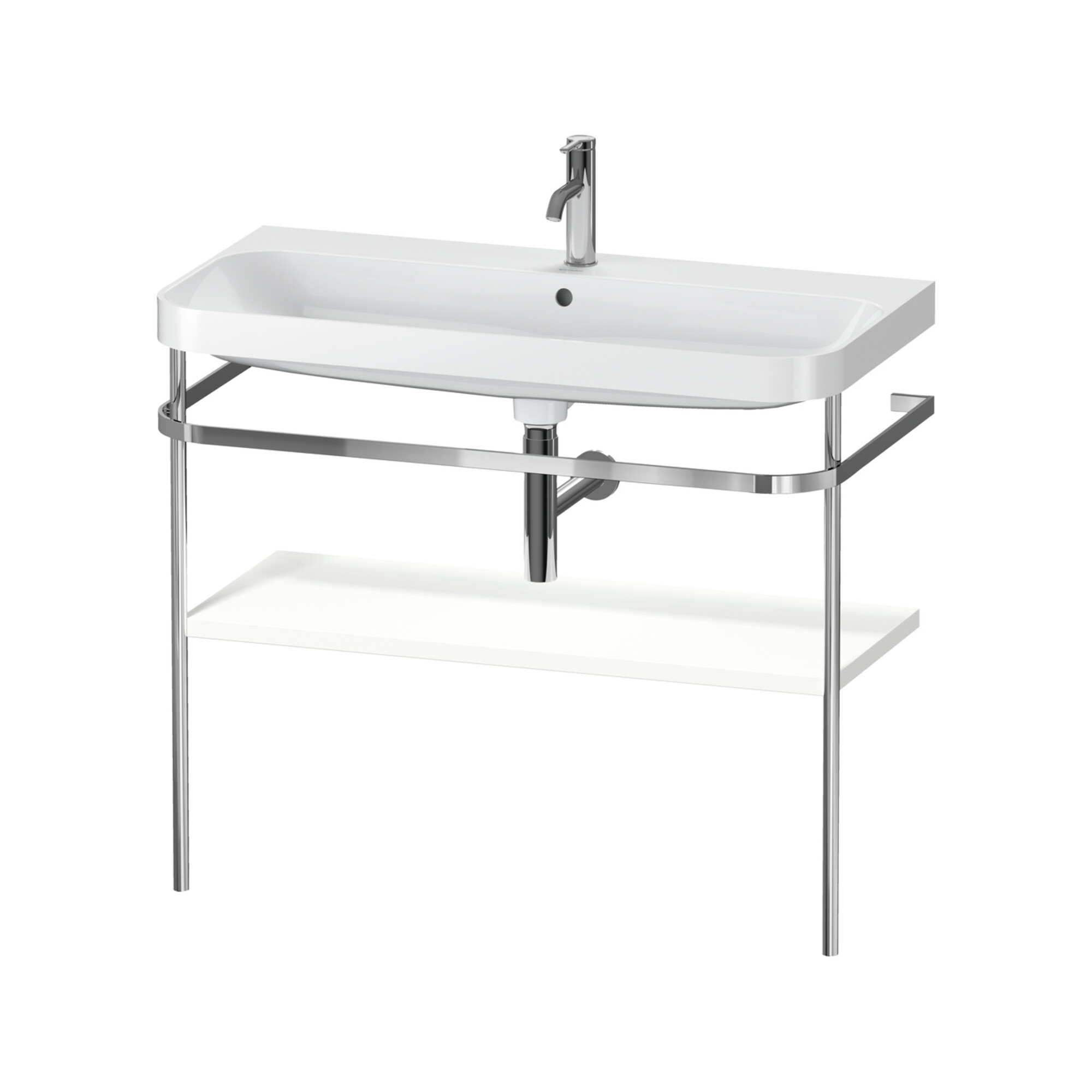 Duravit Möbelwaschtisch-Kombi Happy D.2 Plus 97,5x49cm, 1 HL, we matt, m Konsole