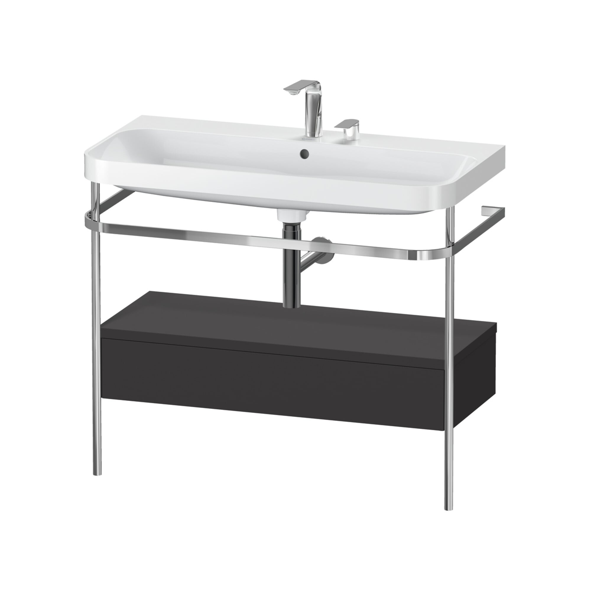 Duravit Möbelwaschtisch-Kombi Happy D.2 Plus 97,5x49cm, 2 HL, gra m, m Kons, 1 Lad