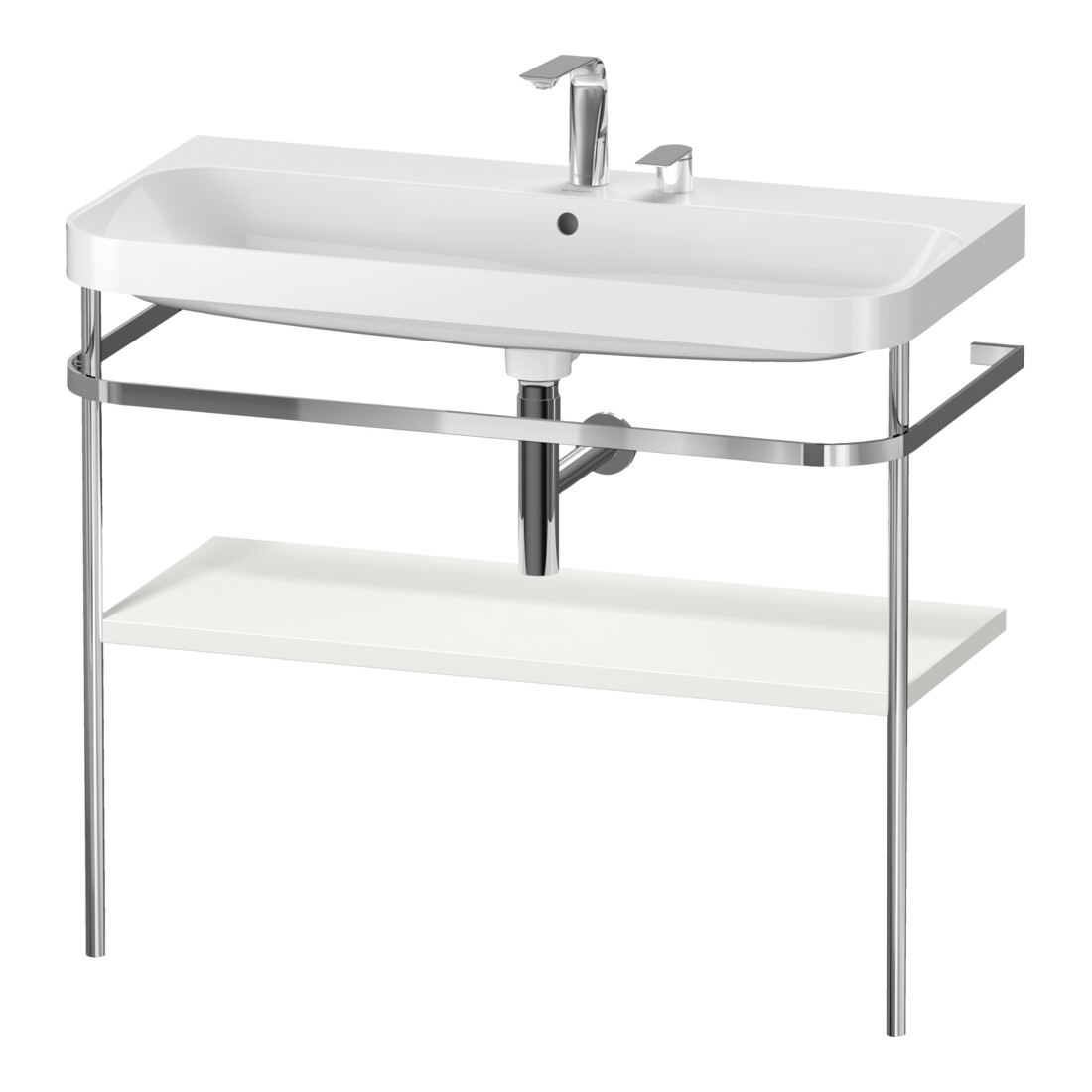 Duravit Möbelwaschtisch-Kombi Happy D.2 Plus 97,5x49cm, 2 HL, No we s-matt, m Konsole