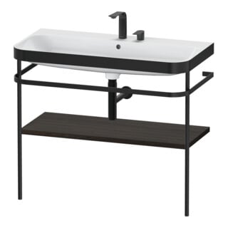 Duravit Möbelwaschtisch-Kombi Happy D.2 Plus 97,5x49cm, 2 HL, Nussb geb., m Konsole