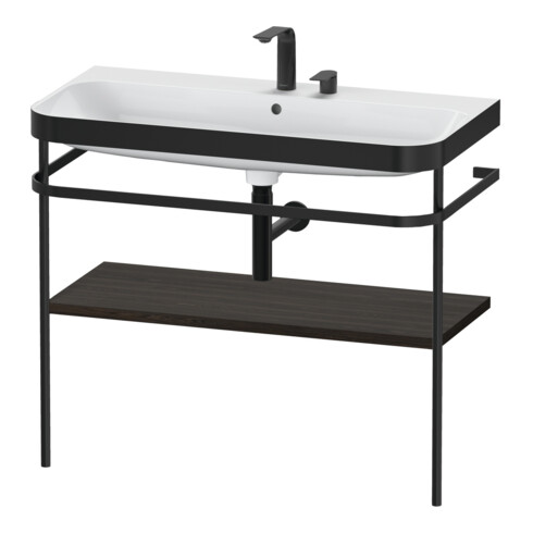 Duravit Möbelwaschtisch-Kombi Happy D.2 Plus 97,5x49cm, 2 HL, Nussb geb., m Konsole