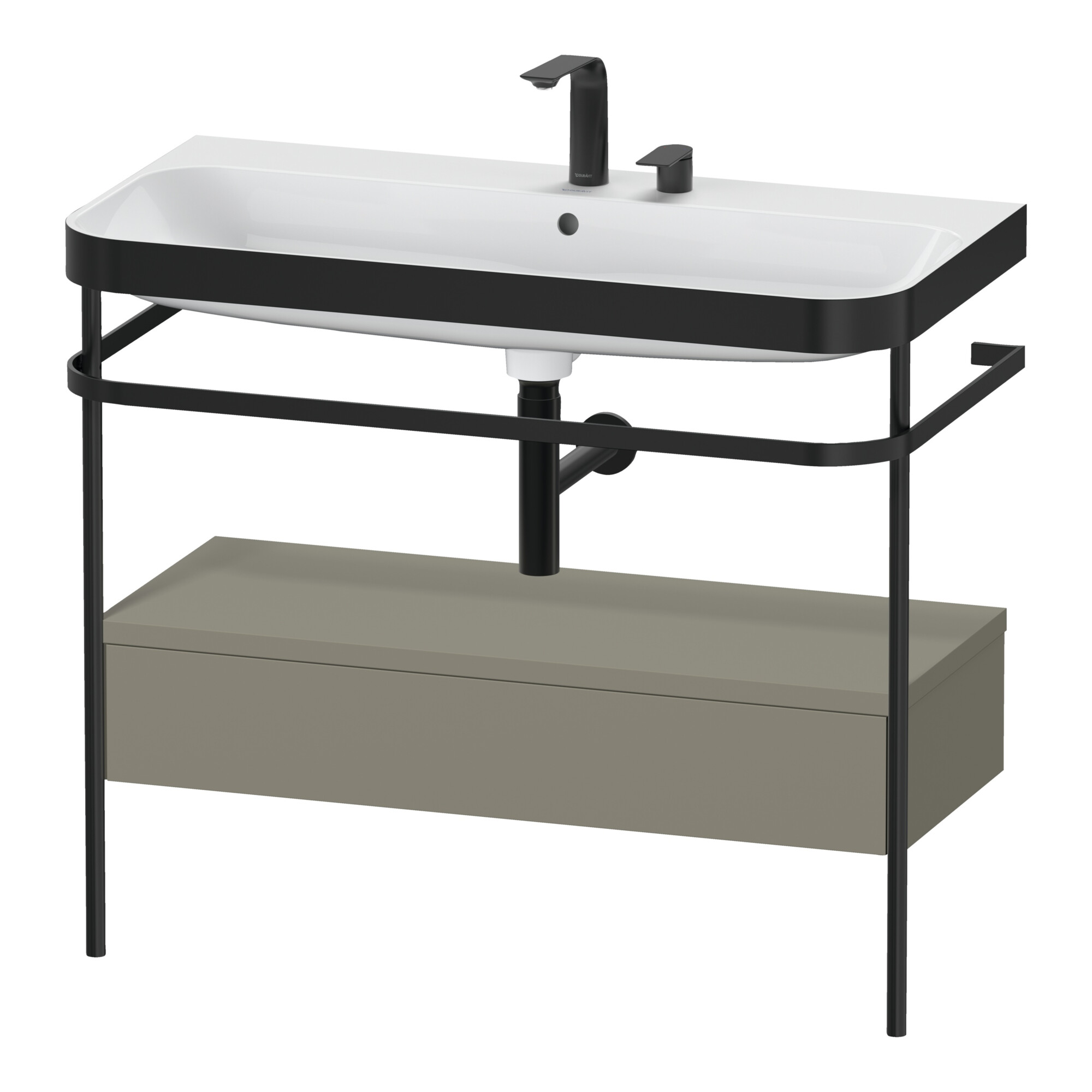 Duravit Möbelwaschtisch-Kombi Happy D.2 Plus 97,5x49cm, 2 HL, st-g m, m Konso, 1 Lad