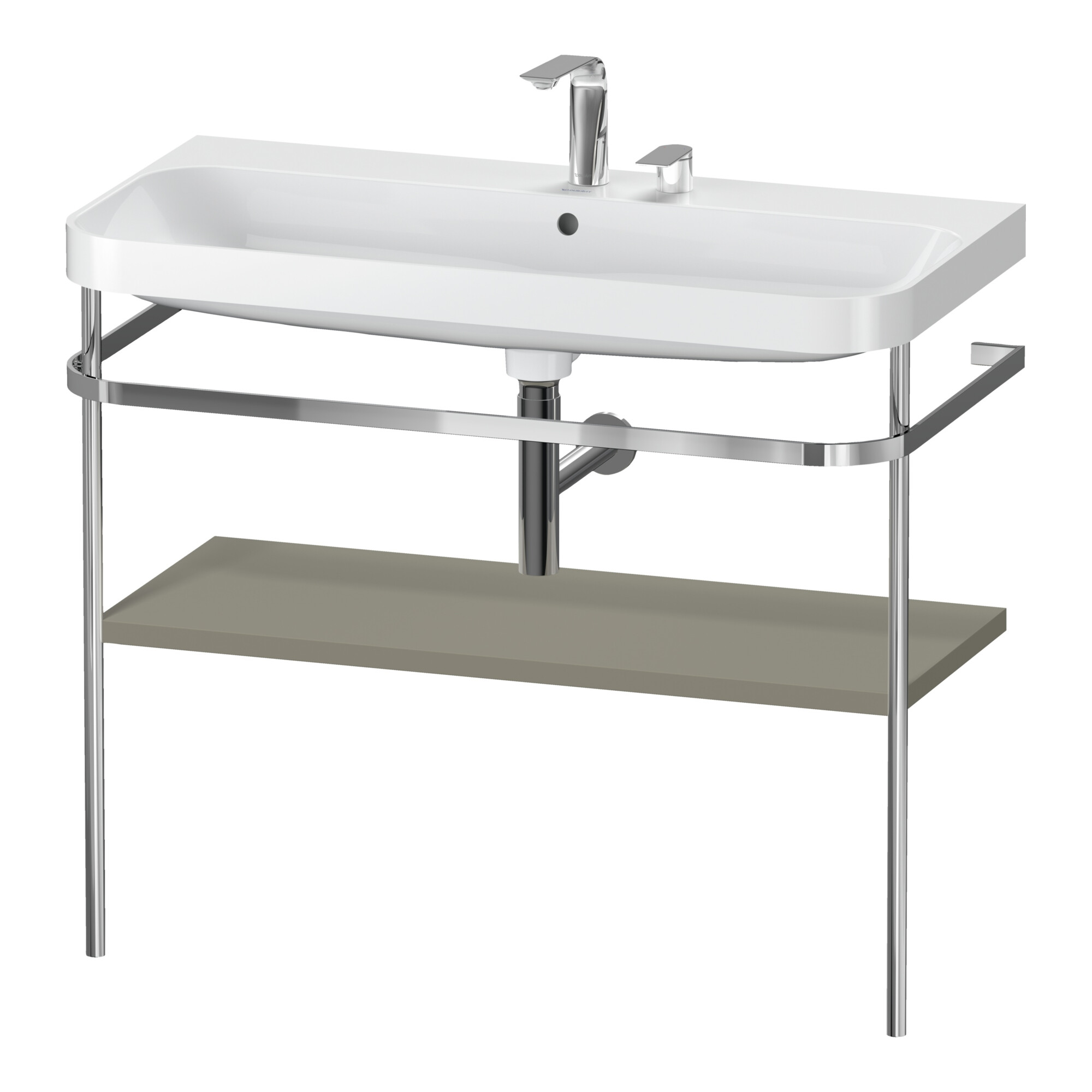Duravit Möbelwaschtisch-Kombi Happy D.2 Plus 97,5x49cm, 2 HL, st-g s-matt, m Konsole