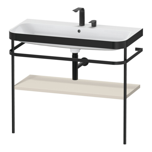 Duravit Möbelwaschtisch-Kombi Happy D.2 Plus 97,5x49cm, 2 HL, Tau matt, m Konsole