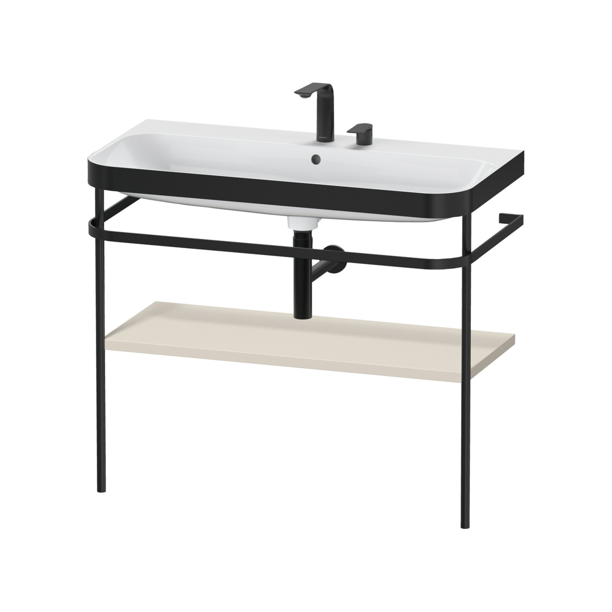 Duravit Möbelwaschtisch-Kombi Happy D.2 Plus 97,5x49cm, 2 HL, Tau matt, m Konsole