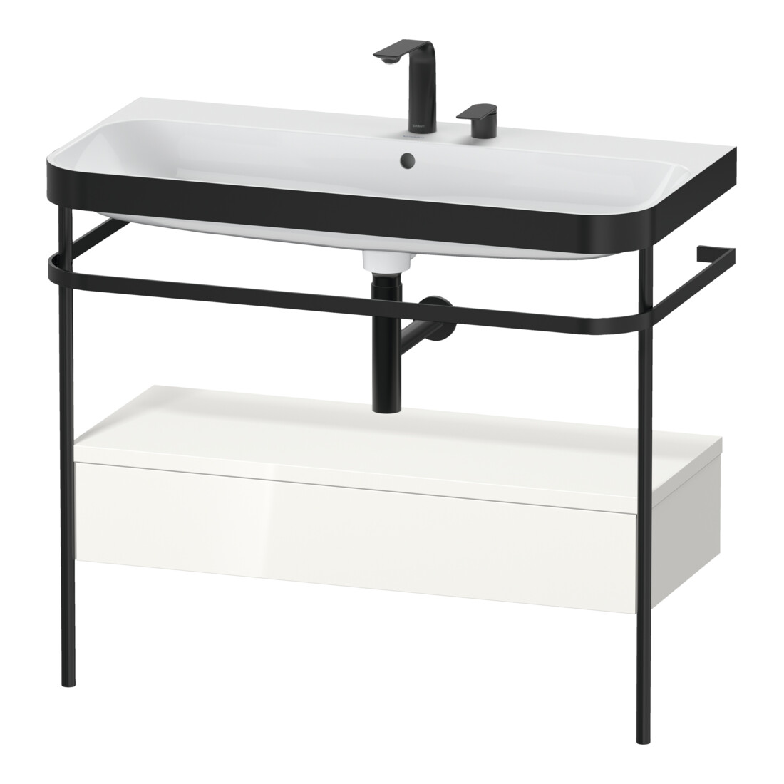 Duravit Möbelwaschtisch-Kombi Happy D.2 Plus 97,5x49cm, 2 HL, w g, m Konso, 1 Lad
