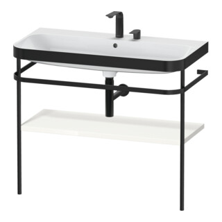 Duravit Möbelwaschtisch-Kombi Happy D.2 Plus 97,5x49cm, 2 HL, we hgl, m Metallkonsole