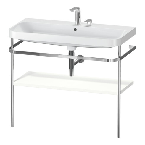 Duravit Möbelwaschtisch-Kombi Happy D.2 Plus 97,5x49cm, 2 HL, we matt, m Konsole