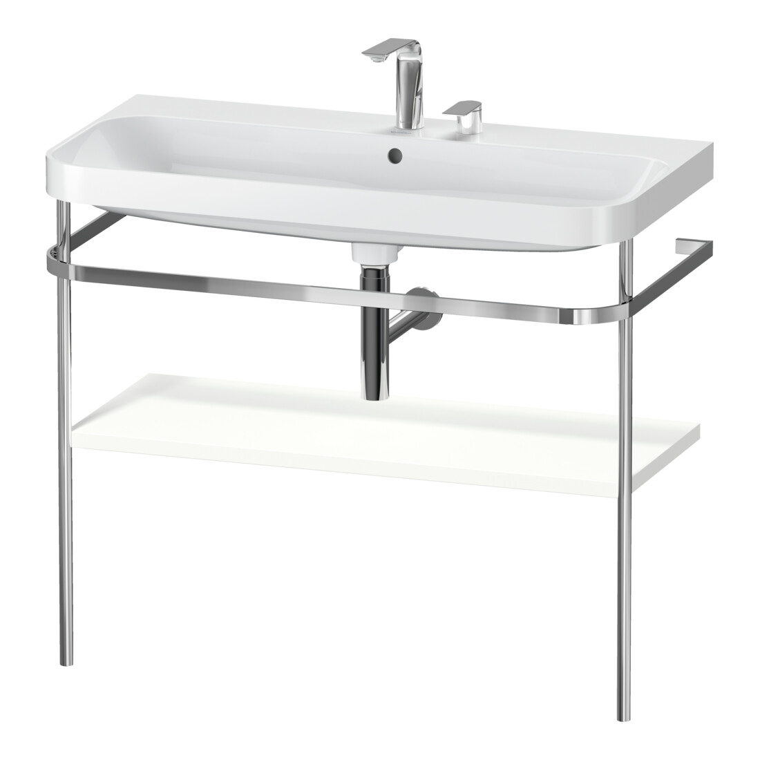 Duravit Möbelwaschtisch-Kombi Happy D.2 Plus 97,5x49cm, 2 HL, we s-matt, m Konsole
