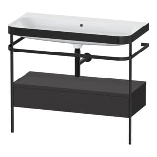 Duravit Möbelwaschtisch-Kombi Happy D.2 Plus 97,5x49cm, o HL, gra m, m Konso, 1 Lad