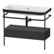 Duravit Möbelwaschtisch-Kombi Happy D.2 Plus 97,5x49cm, o HL, gra m, m Konso, 1 Lad