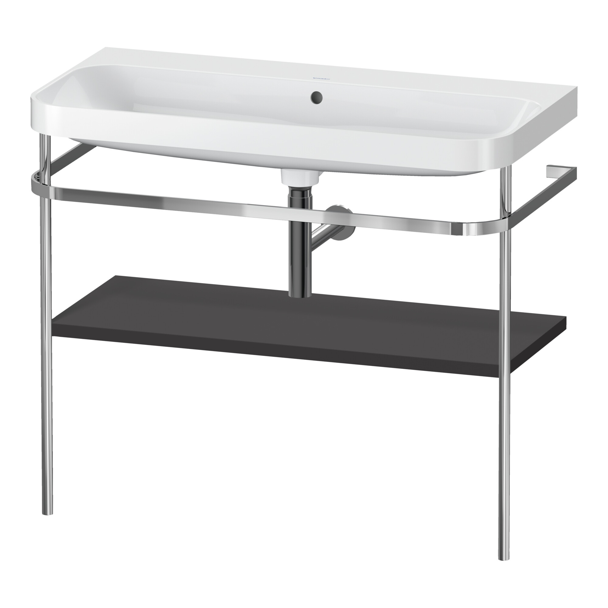 Duravit Möbelwaschtisch-Kombi Happy D.2 Plus 97,5x49cm, o. HL, graph matt, m Konsole