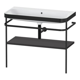 Duravit Möbelwaschtisch-Kombi Happy D.2 Plus 97,5x49cm, o. HL, graph matt, m Konsole