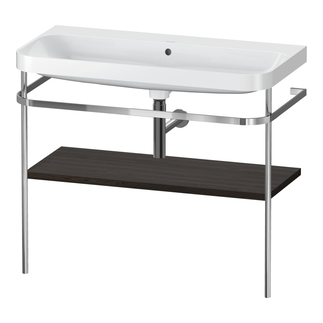 Duravit Möbelwaschtisch-Kombi Happy D.2 Plus 97,5x49cm, o. HL, Nussb geb., m Konsole