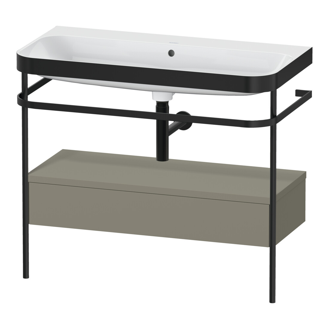 Duravit Möbelwaschtisch-Kombi Happy D.2 Plus 97,5x49cm, o HL, st-g m, m Konso, 1 Lad