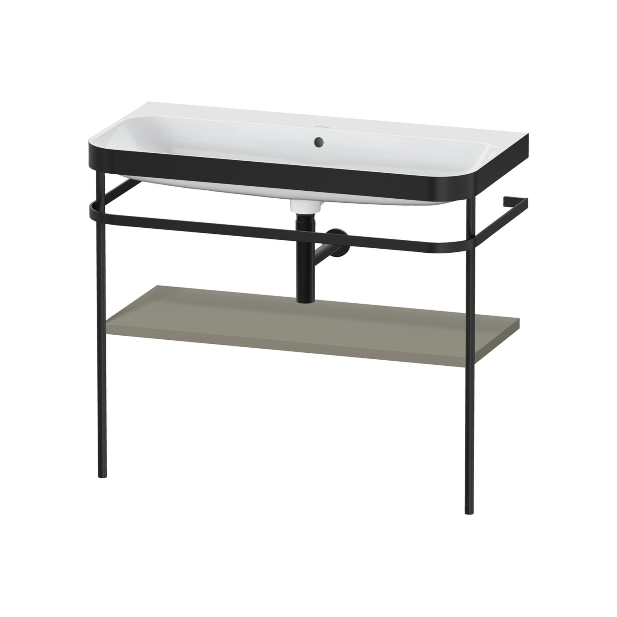 Duravit Möbelwaschtisch-Kombi Happy D.2 Plus 97,5x49cm, o HL, st-g s-matt, m Konsole