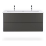 Duravit Möbelwaschtisch Me by Starck 123x49cm, 2 HL, m ÜL, Hahnlochbank, weiß