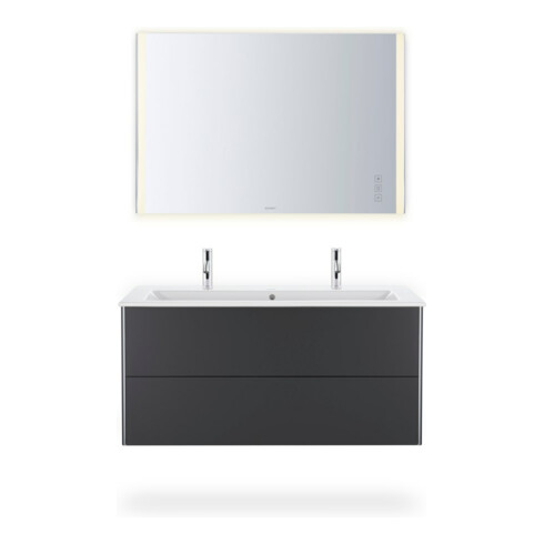Duravit Möbelwaschtisch Me by Starck 123x49cm, 2 HL, m ÜL, HLB, we s-matt, WG