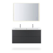 Duravit Möbelwaschtisch Me by Starck 123x49cm, 2 HL, m ÜL, HLB, we s-matt, WG