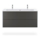 Duravit Möbelwaschtisch Me by Starck 123x49cm, 2 HL, m ÜL, HLB, we s-matt, WG-2