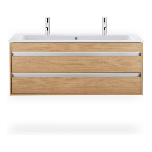 Duravit Möbelwaschtisch Me by Starck 123x49cm, 2 HL, m ÜL, HLB, we s-matt, WG
