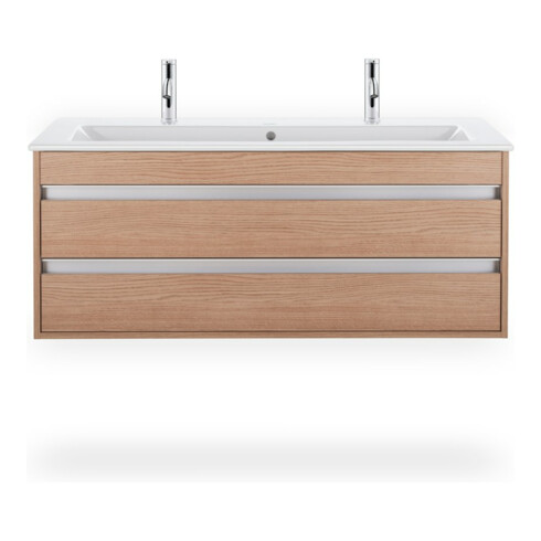 Duravit Möbelwaschtisch Me by Starck 123x49cm, 2 HL, m ÜL, HLB, we WG